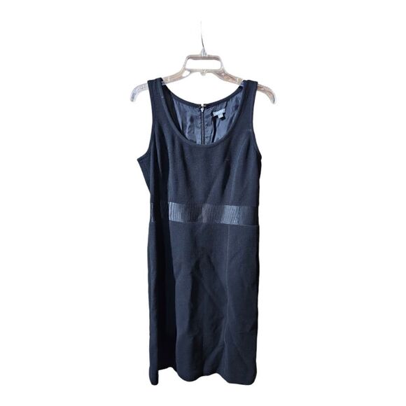 ANN TAYLOR Black Sheath Dress with Back Waist Bow Accent Slimming - Size 10 - Picture 1 of 7